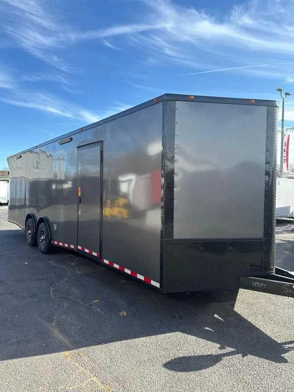 2024 Fast Cargo 8.5×28 Enclosed Charcoal Gray Blackout Trailer For Sale