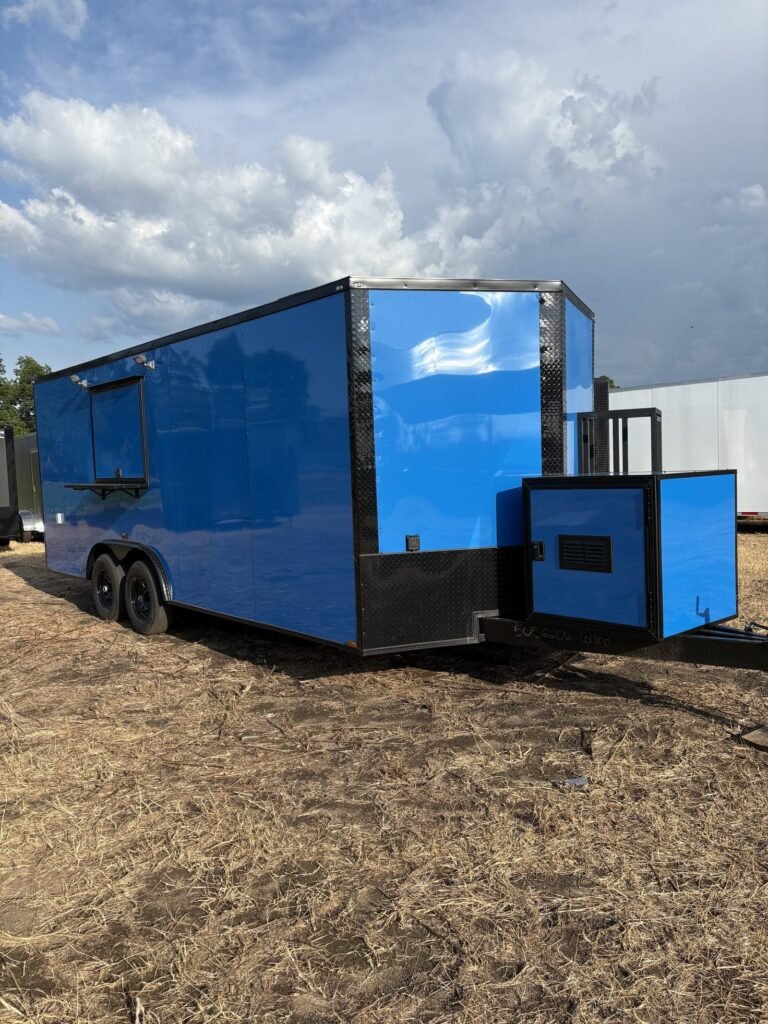 Hook and Line 8.5×20 Pepsi Blue Enclosed Concession Trailer