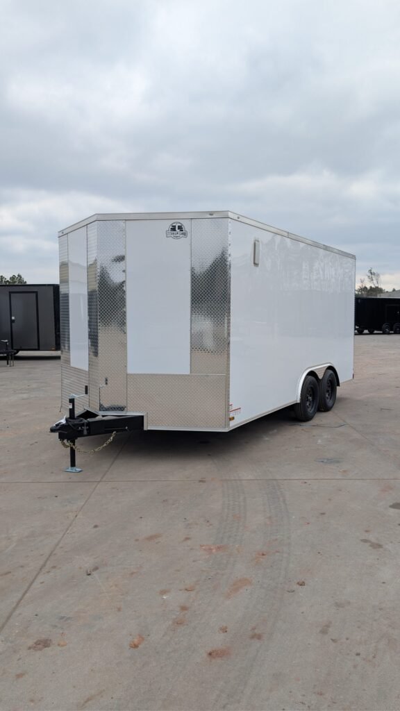 8.5×16 White Enclosed Cargo Trailer (Titanium Cargo)